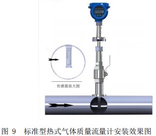 氦氣流量計(jì)插入式安裝效果圖