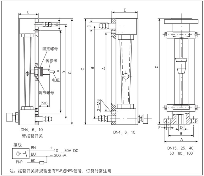 塑料浮子流量計(jì)外形圖